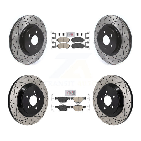 Front Rear Ceramic Pad & Coated Drilled Slotted Disc Brake Rotor Kit For Subaru Crosstrek KDA-103138