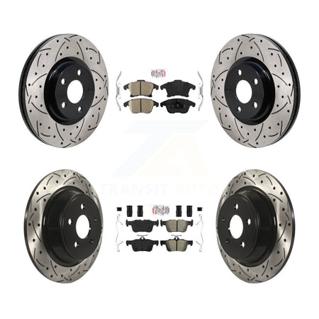 Front Ceramic Rear Semi-Metallic Pad Drill Slot Disc Brake Rotor Kit For Lincoln MKZ 2.0L KDA-103153