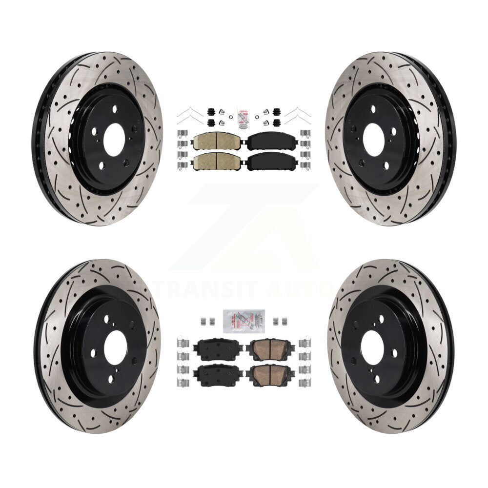 Front Rear Ceramic Pad Drill Slot Disc Brake Rotor Kit For Toyota Sienna RAV4 Prime Lexus KDA-103155