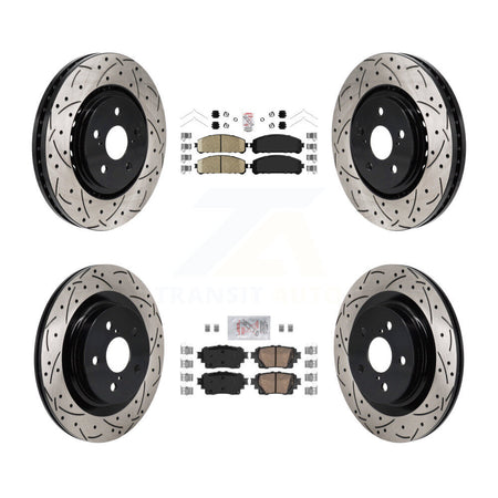 Front Rear Ceramic Pad Drill Slot Disc Brake Rotor Kit For Toyota Sienna RAV4 Prime Lexus KDA-103155