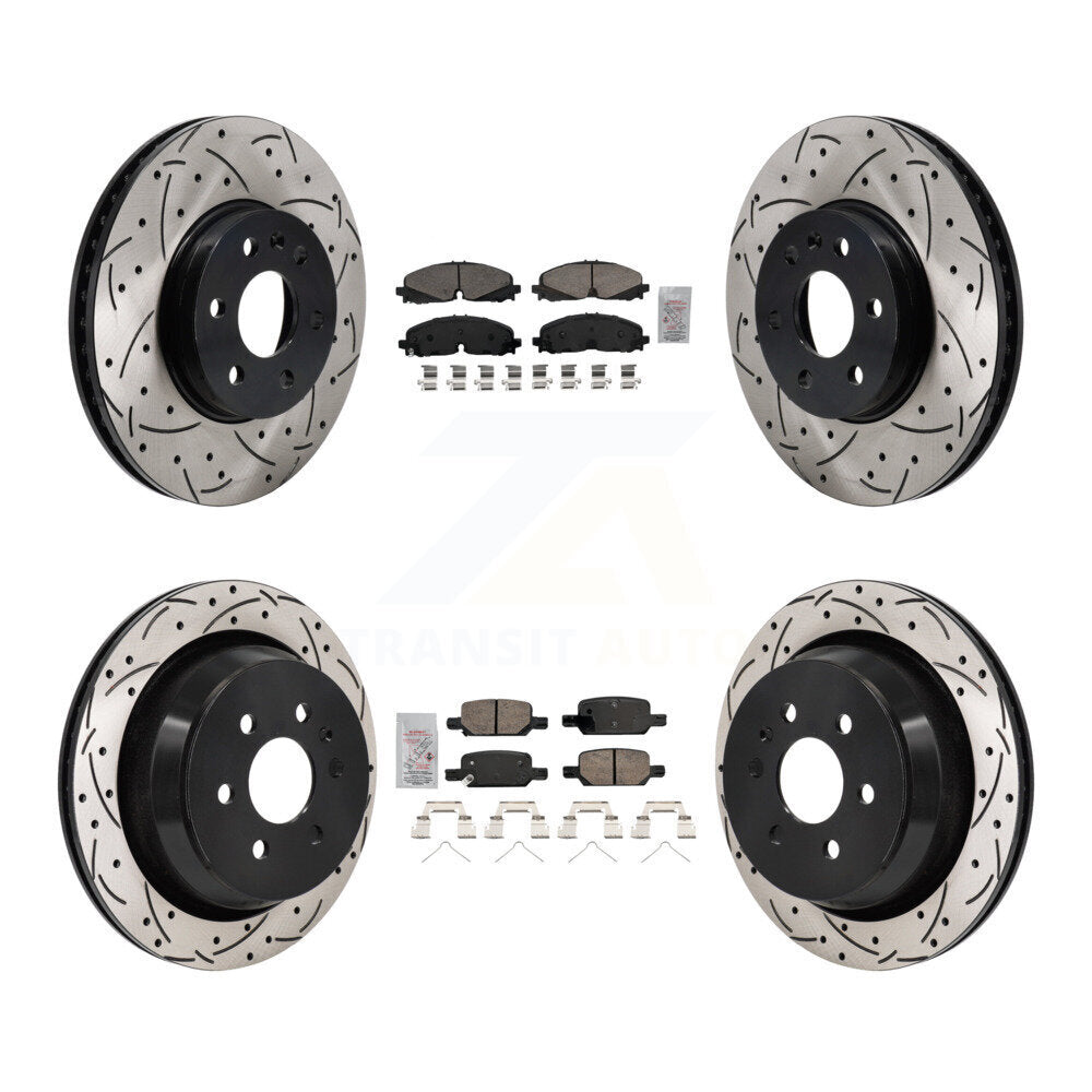 Front Rear Ceramic Pad Drill Slot Disc Brake Rotors Kit For Chevrolet Colorado GMC Canyon KDA-103164