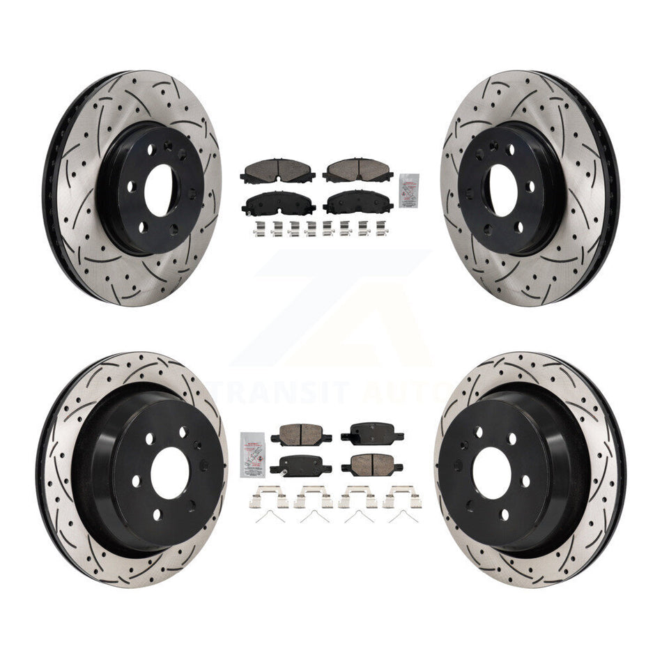 Front Rear Ceramic Pad Drill Slot Disc Brake Rotors Kit For Chevrolet Colorado GMC Canyon KDA-103164