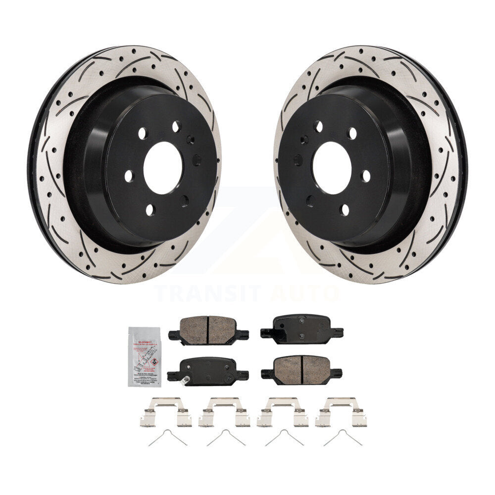 Rear Drilled Slot Brake Rotor Ceramic Pad Kit For 2021-2022 Chevrolet Colorado GMC Canyon KDA-103189