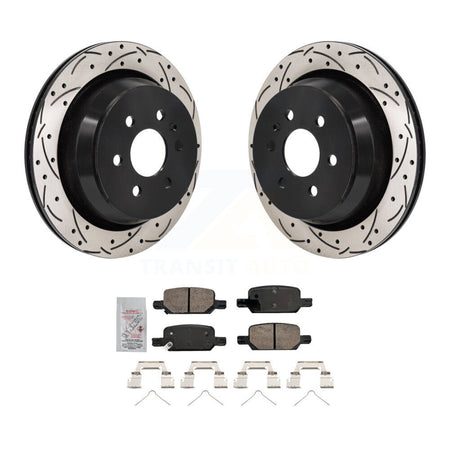Rear Drilled Slot Brake Rotor Ceramic Pad Kit For 2021-2022 Chevrolet Colorado GMC Canyon KDA-103189