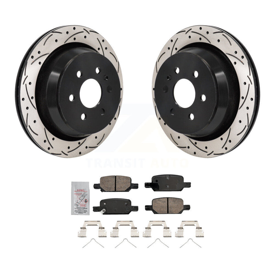 Rear Drilled Slot Brake Rotor Ceramic Pad Kit For 2021-2022 Chevrolet Colorado GMC Canyon KDA-103189