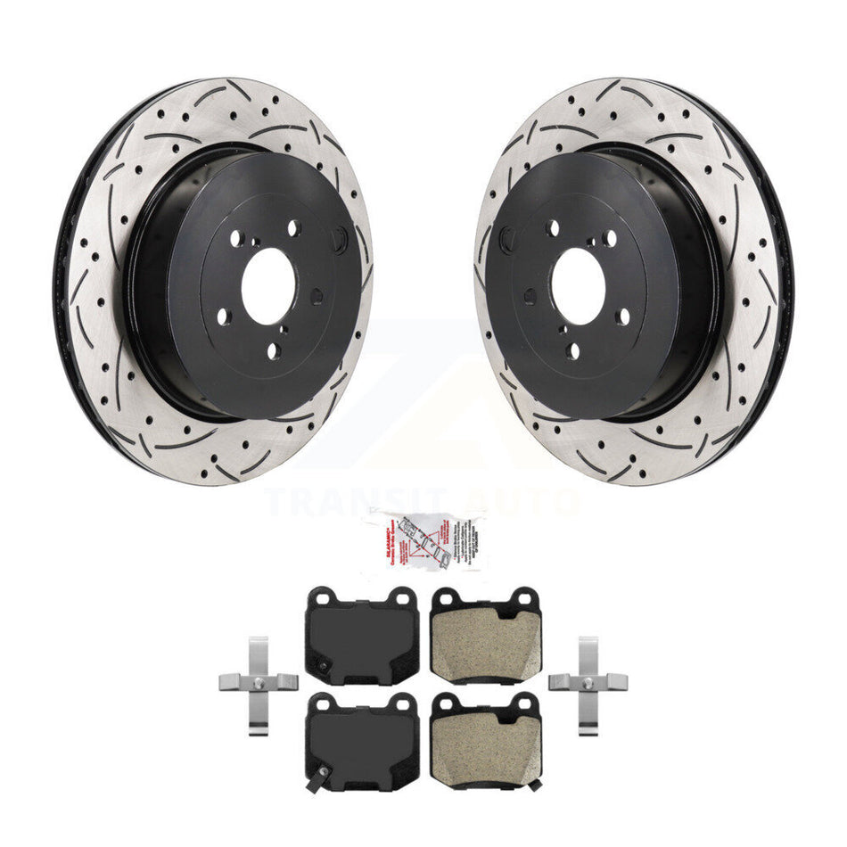Rear Coated Drilled Slot Disc Brake Rotors Semi-Metallic Pad Kit For Subaru BRZ Toyota 86 KDA-103208