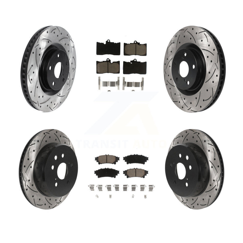 Front Rear Disc Brake Rotors And Ceramic Pads Kit (6Pc) For Lexus GS350 IS300 IS350 RC350 IS200t RC300 RC200t GS300 GS200t GS450h KDC-100001