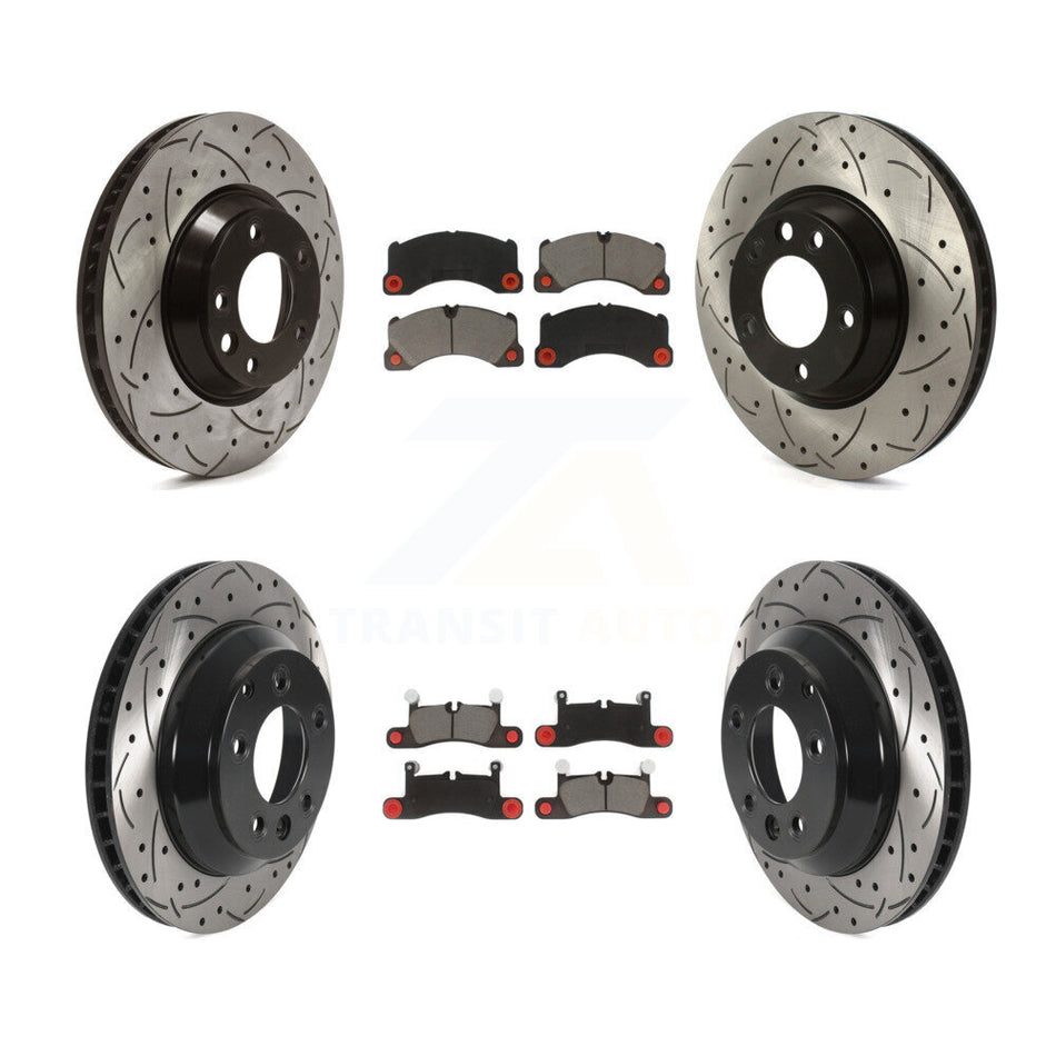 Front Rear Disc Brake Rotors And Ceramic Pads Kit (6Pc) For Porsche Cayenne KDC-100003