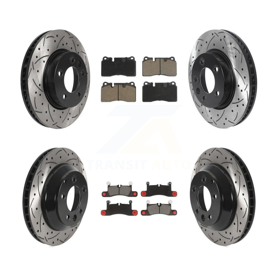 Front Rear Disc Brake Rotors And Ceramic Pads Kit (6Pc) For Volkswagen Touareg KDC-100005