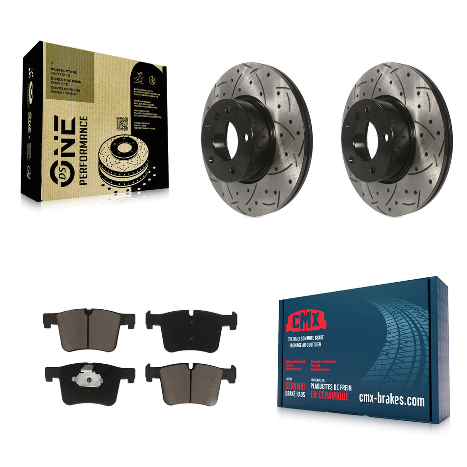 Front Coated Drilled Slotted Disc Brake Rotors And Ceramic Pads Kit For BMW 328i xDrive 320i 330i 428i 430i Gran Coupe GT 328d 228i 230i KDC-100038