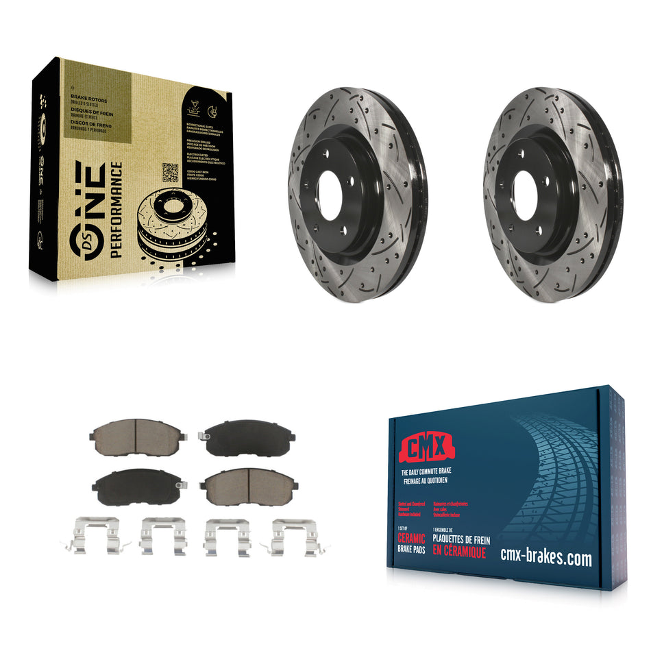 Front Coated Drilled Slotted Disc Brake Rotors And Ceramic Pads Kit For Nissan Sentra Juke KDC-100115