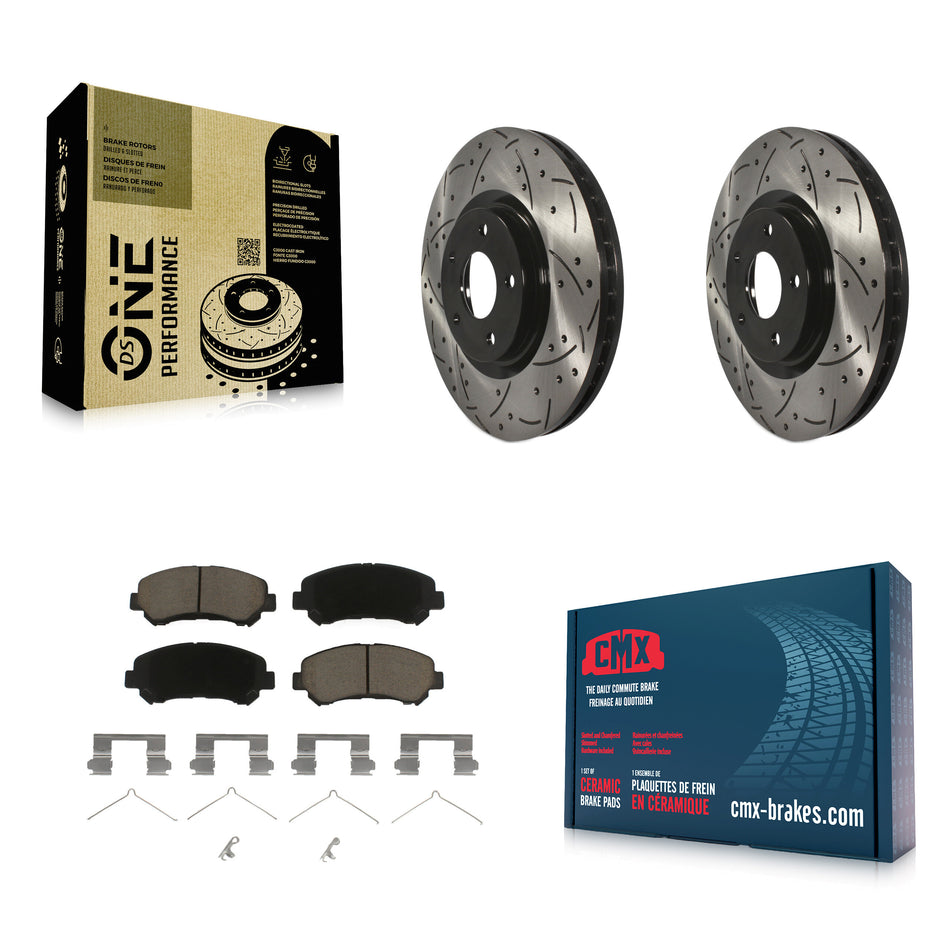 Front Coated Drilled Slotted Disc Brake Rotors And Ceramic Pads Kit For Nissan Sentra Juke KDC-100116