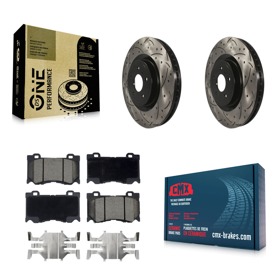 Front Coated Drilled Slotted Disc Brake Rotors And Ceramic Pads Kit For INFINITI G37 Q50 Nissan 370Z Q60 M37 Q70 Q70L QX70 M56 FX50 Z KDC-100139