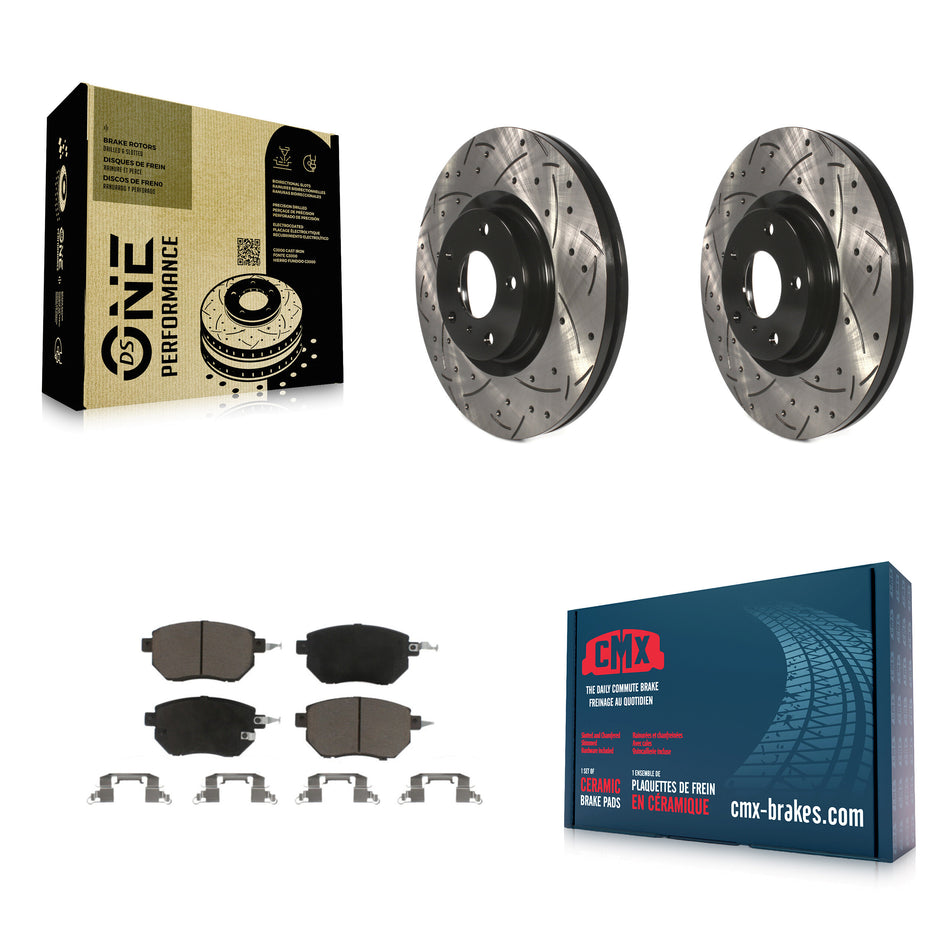 Front Coated Drilled Slotted Disc Brake Rotors And Ceramic Pads Kit For Nissan Murano Altima Maxima KDC-100169