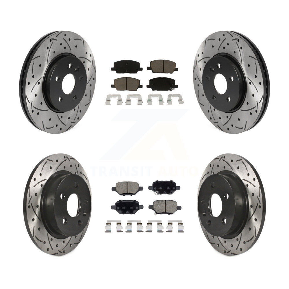 Front Rear Drilled Slot Disc Brake Rotors Ceramic Pad Kit For Buick Encore Chevrolet Trax KDC-100430