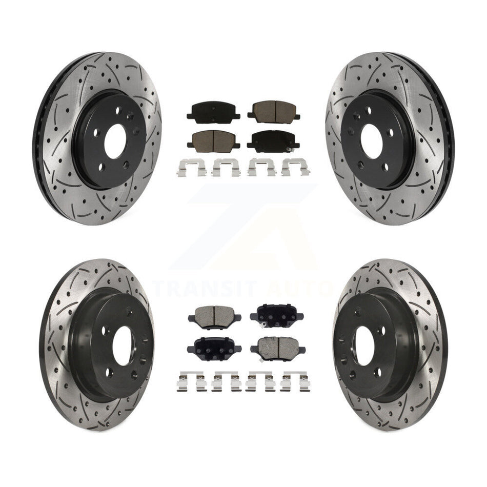 Front Rear Drilled Slot Disc Brake Rotors Ceramic Pad Kit For Buick Encore Chevrolet Trax KDC-100430