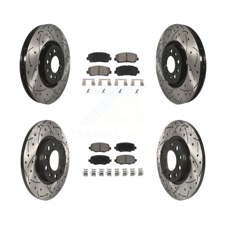 Front Rear Coated Drilled Slotted Disc Brake Rotors And Ceramic Pads Kit For Chrysler 200 KDC-100435