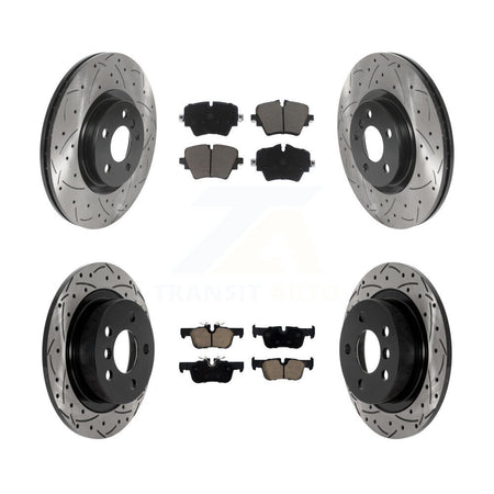 Front Rear Drilled Slot Brake Rotor & Ceramic Pad Kit For Mini Cooper Countryman S ALL4 KDC-100499