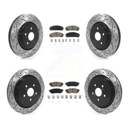 Front Rear Drilled Slot Brake Rotor Ceramic Pad Kit For Lexus RX350 RX450h RX350L RX450hL KDC-100500