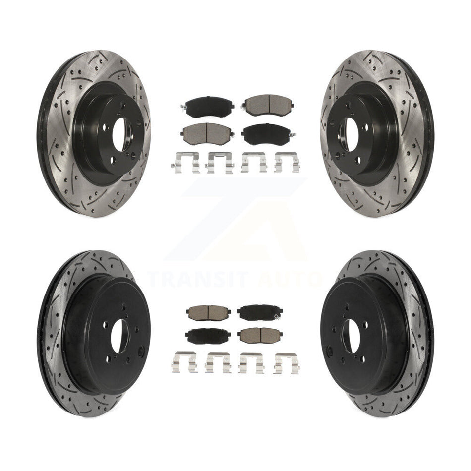 Front Rear Coated Drilled Slotted Disc Brake Rotors And Ceramic Pads Kit For Toyota 86 KDC-100662
