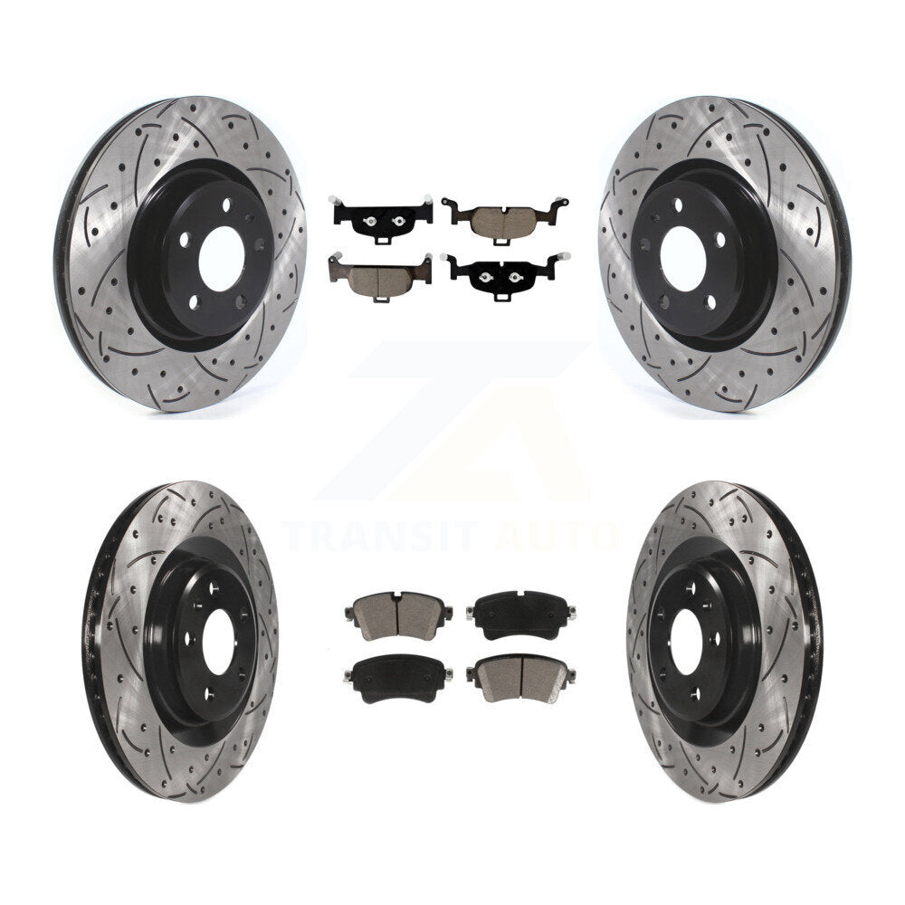 Front Rear Drill Slot Brake Rotors Ceramic Pad Kit For Audi Q5 A5 Sportback A4 allroad A6 KDC-100663