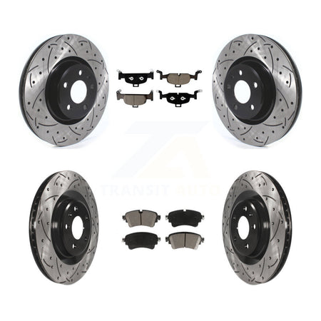 Front Rear Drill Slot Brake Rotors Ceramic Pad Kit For Audi Q5 A5 Sportback A4 allroad A6 KDC-100663