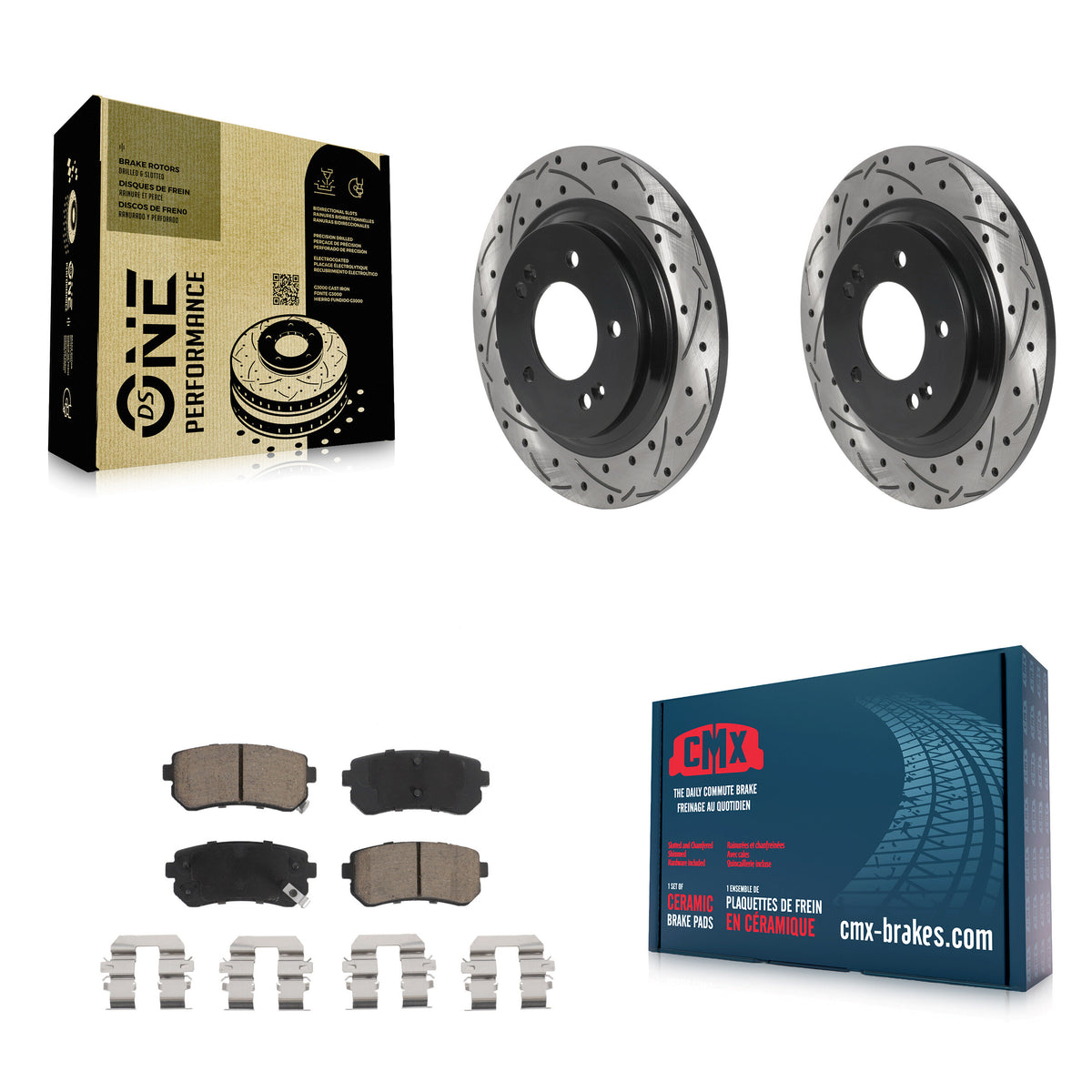 Rear Drill Slot Brake Rotor Ceramic Pad Kit For 16 Kia Optima With Electric Parking KDC-100769
