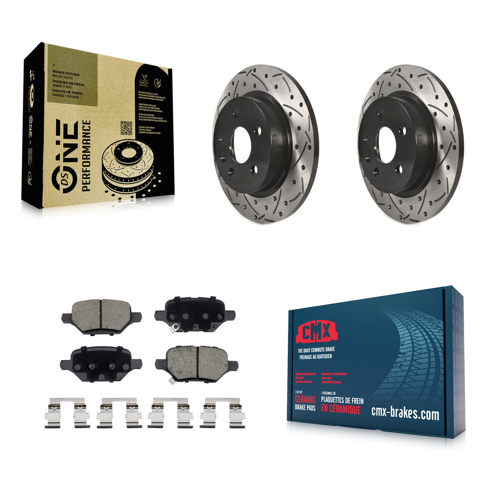 Rear Drilled Slot Brake Rotor & Ceramic Pad Kit For 2018-2022 Buick Encore Chevrolet Trax KDC-100784