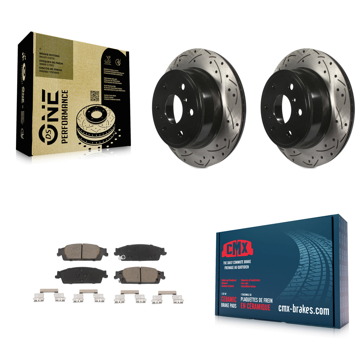 Rear Drill Slot Brake Rotor Ceramic Pad Kit For Chevrolet GMC Silverado 1500 Sierra Tahoe KDC-100898