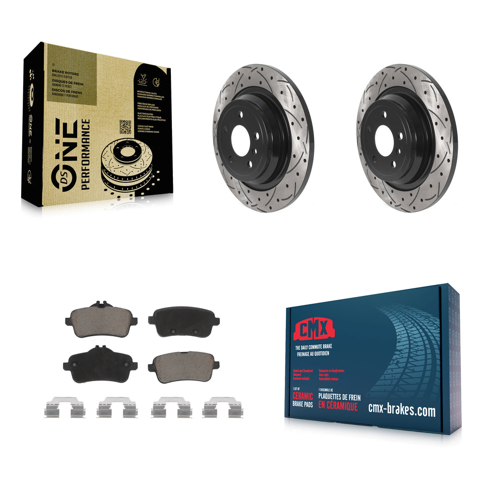 Rear Coated Drilled Slotted Disc Brake Rotors And Ceramic Pads Kit For Mercedes-Benz ML350 GLE350 ML250 GLE300d KDC-100901