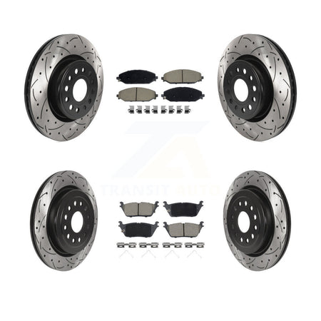 Front Rear Coated Drilled Slotted Disc Brake Rotors And Ceramic Pads Kit For Ram 1500 KDC-100939
