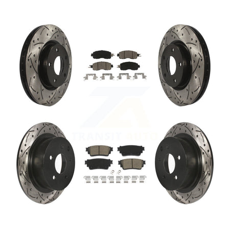 Front Rear Drilled Slot Disc Brake Rotors Ceramic Pad Kit For 2019-2020 Nissan Altima AWD KDC-100958