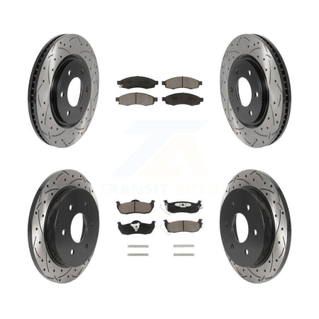 Front Rear Drilled Slot Disc Brake Rotor Ceramic Pad Kit For 2007 Nissan TITAN From 04 07 KDC-100995