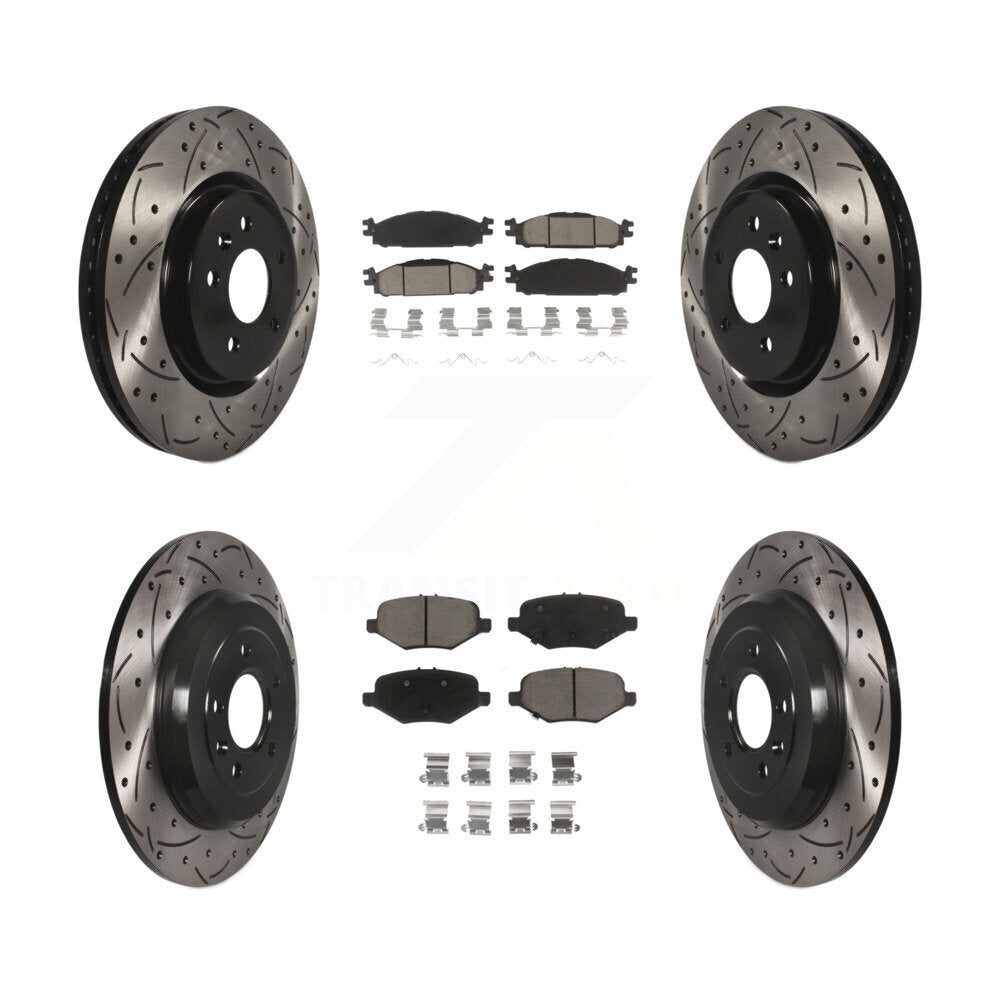 Front Rear Drill Slot Brake Rotors Ceramic Pad Kit For 15 Ford Explorer Limited/Sport/XLT KDC-101016