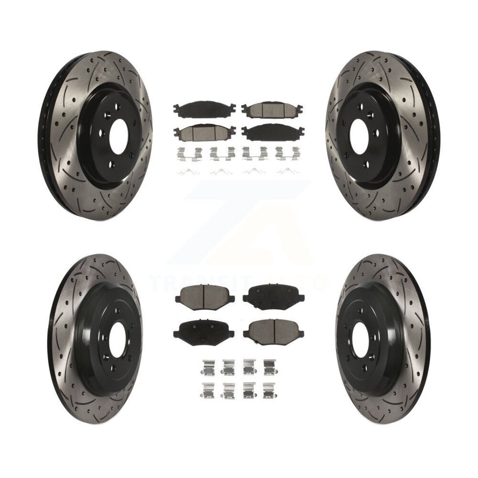 Front Rear Drill Slot Brake Rotors Ceramic Pad Kit For 15 Ford Explorer Limited/Sport/XLT KDC-101016