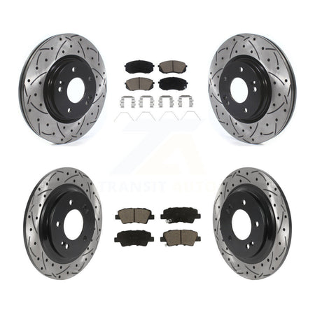 Front Rear Drill Slot Disc Brake Rotors Ceramic Pad Kit For Hyundai Elantra GT Kia Forte5 KDC-101021