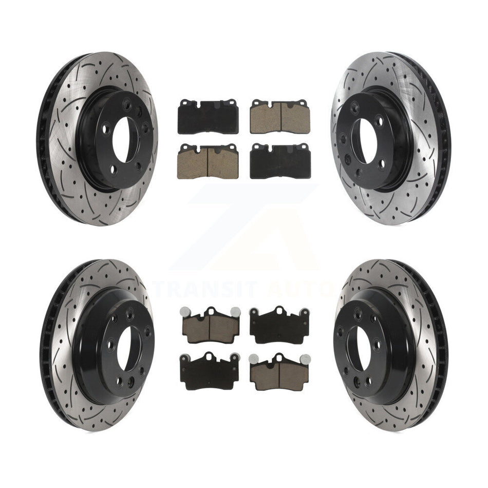 Front Rear Disc Brake Rotors And Ceramic Pads Kit (6Pc) For Volkswagen Touareg KDC-101046