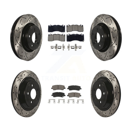 Front Rear Drill Slot Brake Rotors Ceramic Pad Kit For 15 Ford Mustang With Brembo Brakes KDC-101059