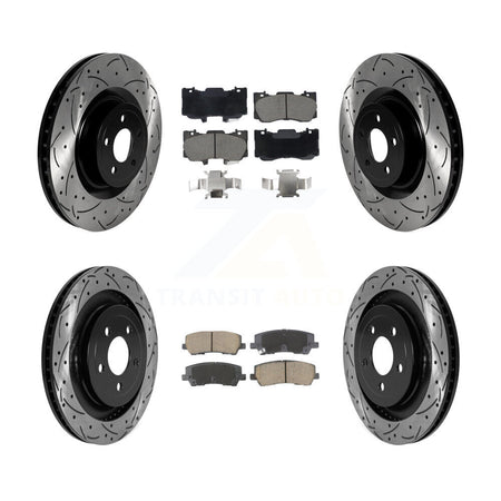 Front Rear Drill Slot Brake Rotors Ceramic Pad Kit For Ford Mustang Without Brembo Brakes KDC-101061