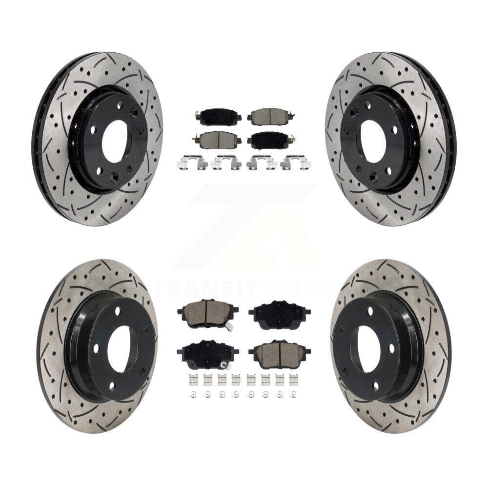 Front Rear Drill Slot Disc Brake Rotor Ceramic Pad Kit For Nissan Sentra rear brakes KDC-101068