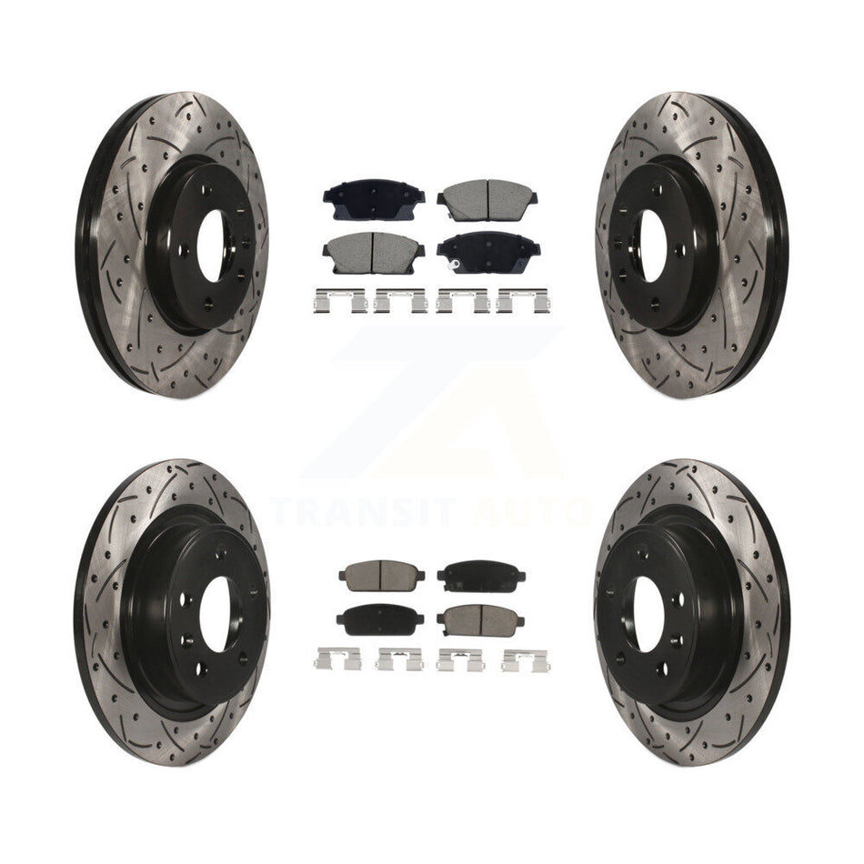 Front Rear Drilled Slot Brake Rotor Ceramic Pad Kit For Chevrolet Cruze Buick Verano Volt KDC-101076