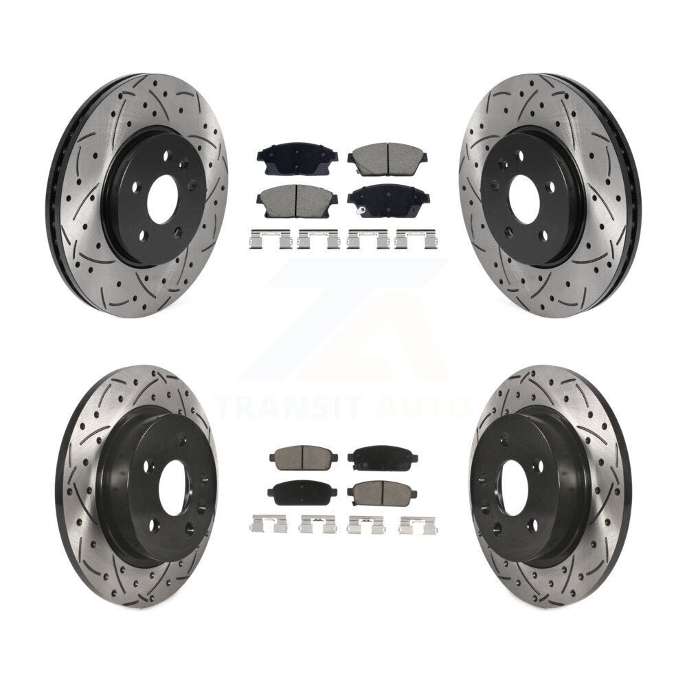 Front Rear Drilled Slot Disc Brake Rotors Ceramic Pad Kit For Chevrolet Trax Buick Encore KDC-101077