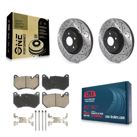 Front Coated Drilled Slotted Disc Brake Rotors And Ceramic Pads Kit For Audi Q5 Sportback KDC-101090
