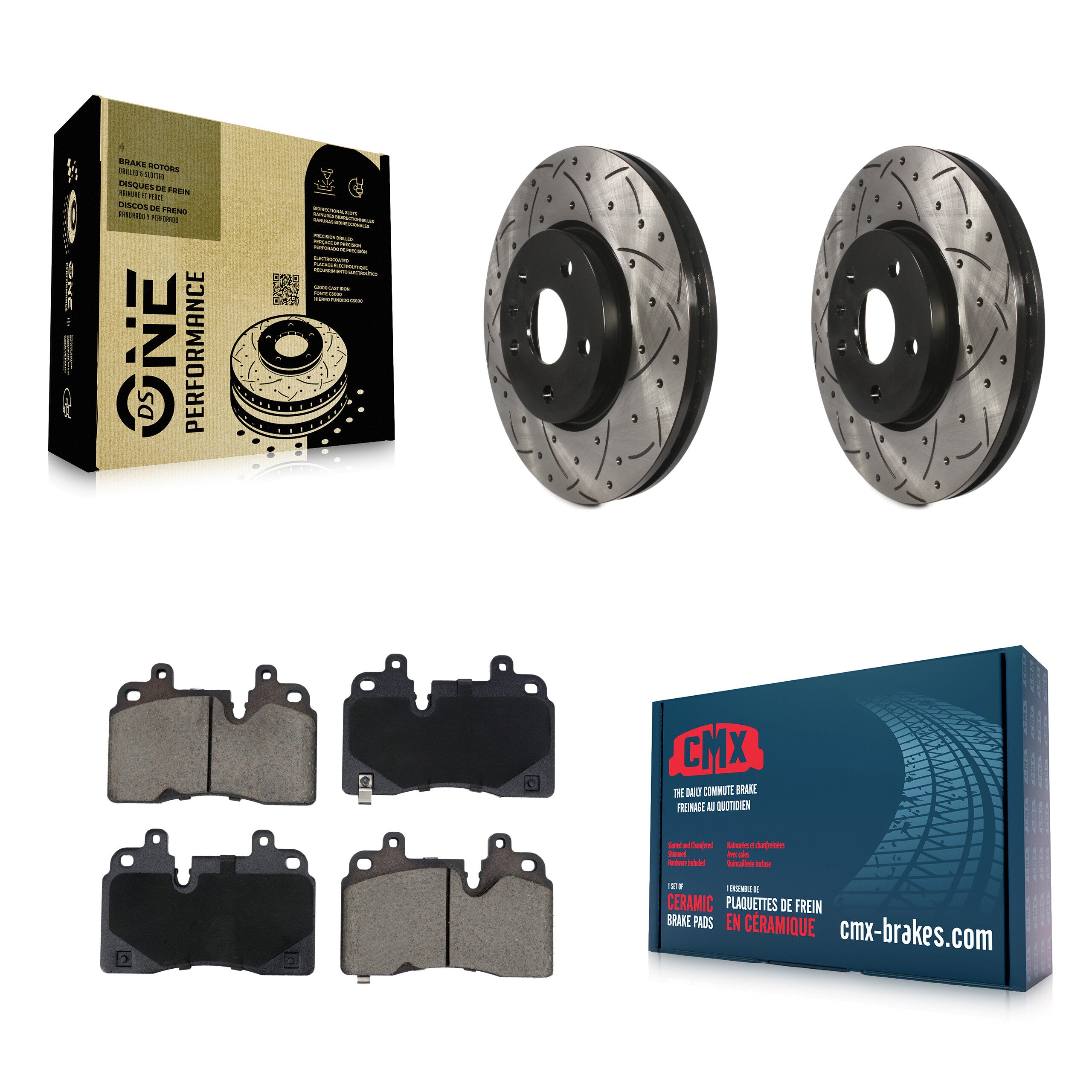 Front Coated Drilled Slotted Disc Brake Rotors And Ceramic Pad Kit For Chevrolet Corvette KDC-101105