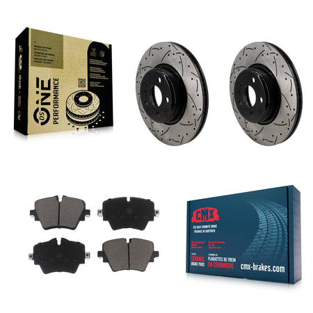 Front Drill Slot Brake Rotors Ceramic Pad Kit For BMW X3 330i xDrive X4 Z4 430i Toyota GR KDC-101112