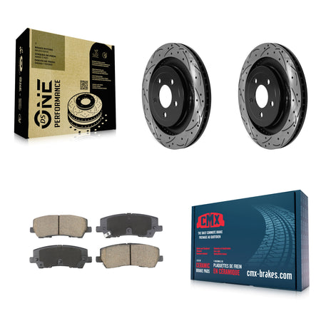 Rear Coated Drilled Slotted Disc Brake Rotors And Ceramic Pads Kit For Ford Mustang KDC-101115