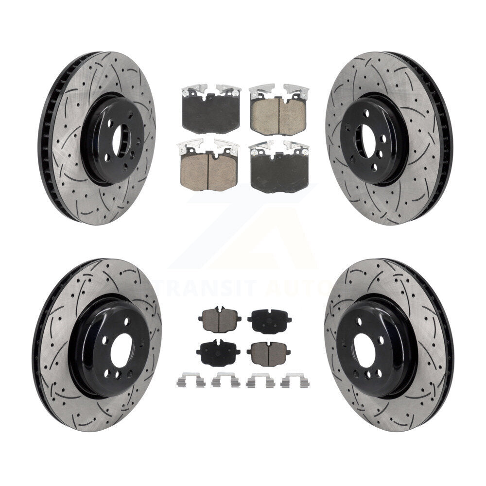 Front Rear Disc Brake Rotor And Ceramic Pad Kit (6Pc) For BMW iX 640i xDrive Gran Turismo KDC-101129