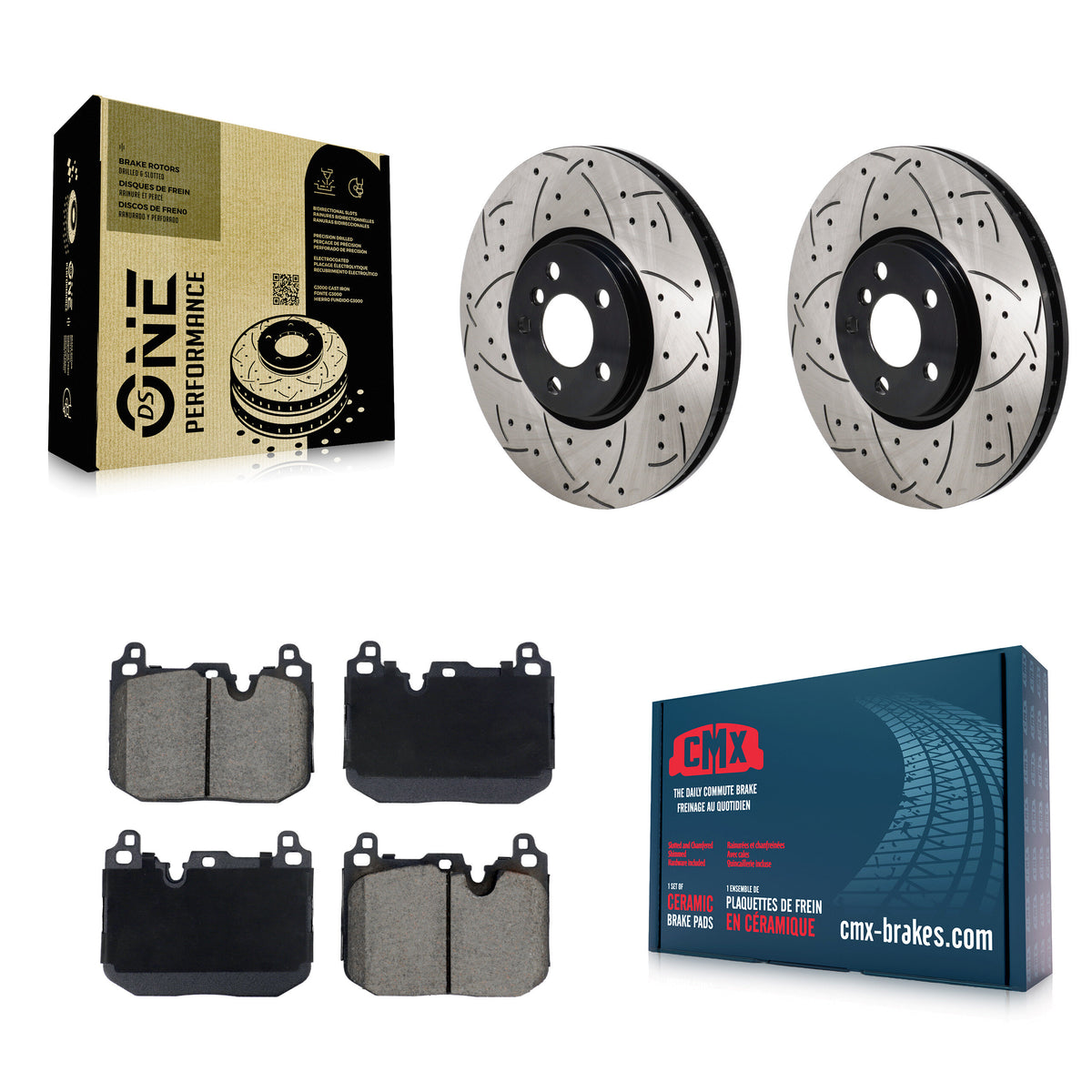 Front Coat Drill Slot Disc Brake Rotor Ceramic Pad Kit For Mini Cooper Countryman Clubman KDC-101153