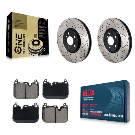 Front Coat Drill Slot Disc Brake Rotor Ceramic Pad Kit For Mini Cooper Countryman Clubman KDC-101153