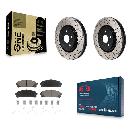 Front Drilled Slot Brake Rotor & Ceramic Pad Kit For Toyota Sienna RAV4 Prime bZ4X Subaru KDC-101165
